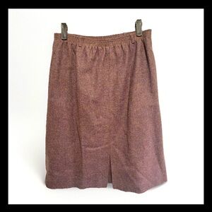 Vintage 70s Prestige Of Boston Women's Wool Plum/purple Skirt Lined Sz 14